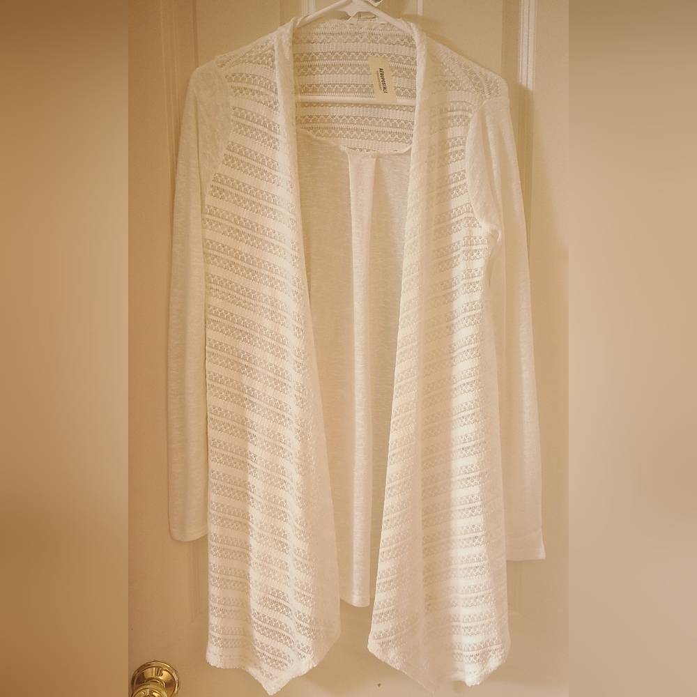 Aeropostale Bethany Mota Cream Off White Long Sleeve Drape Cardigan
